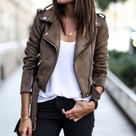 Zara Jackets & Blazers - ZARA Vegan Suede Moto Jacket